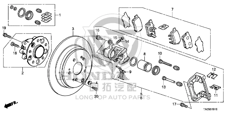 Rear Brake Pad (set) 43022-T0TH0 43022T0TH0 for Honda