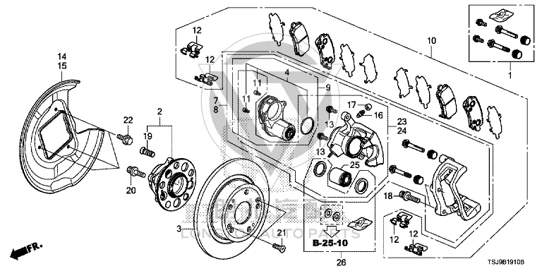 Rear Brake Pad (Set) 43022-T2J-H10 43022T2JH10 for Honda