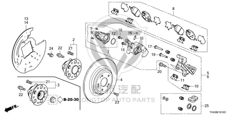 Rear Brake Pad (Set) 43022-THAH0 43022THAH0 for Honda