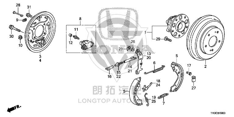 Rear Brake Shoe 43153-SNA-A02 43153SNAA02 for Honda