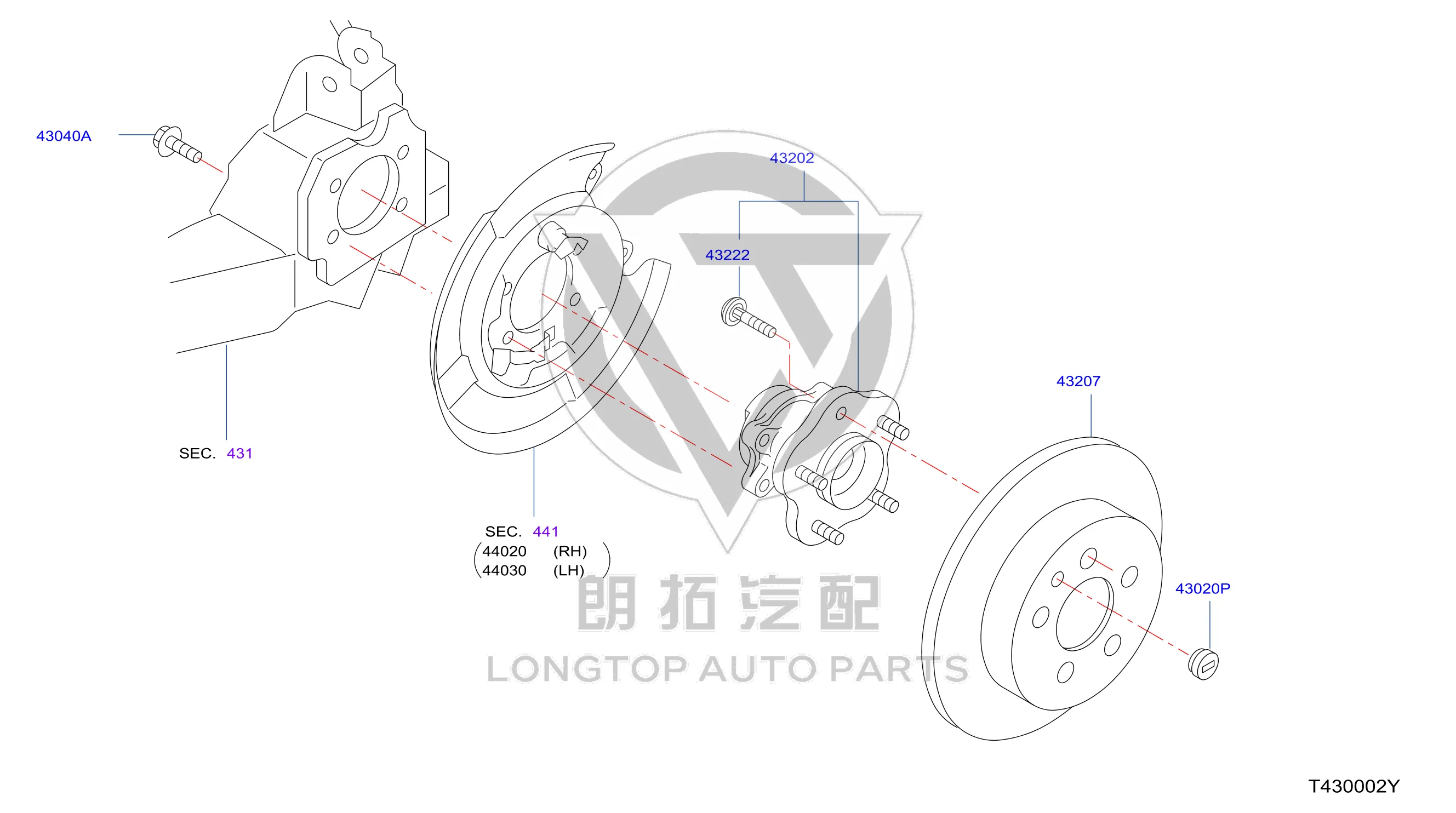 Rear Wheel Axle Hub with Bearing Left 43202-4CL1A 432024CL1A for Nissan