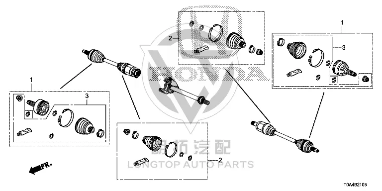 Front Half Shaft Boot 44018-T0AA0 44018T0AA00 for Honda