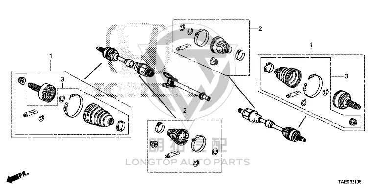 Front Half Shaft Boot 44018-T3V-A01 44018T3VA01 for Honda