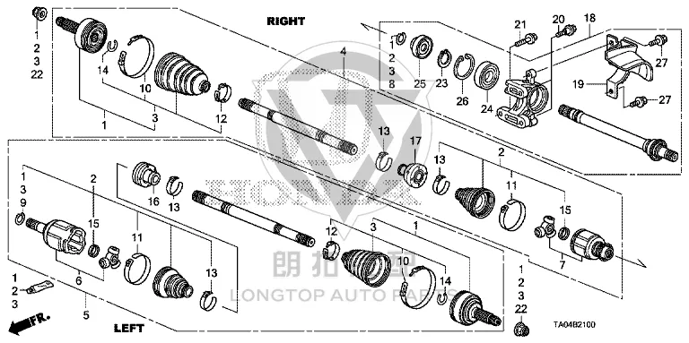 Front Half Shaft Boot (Left Outer) 44018-TA0-A01 44018TA0A01 for Honda