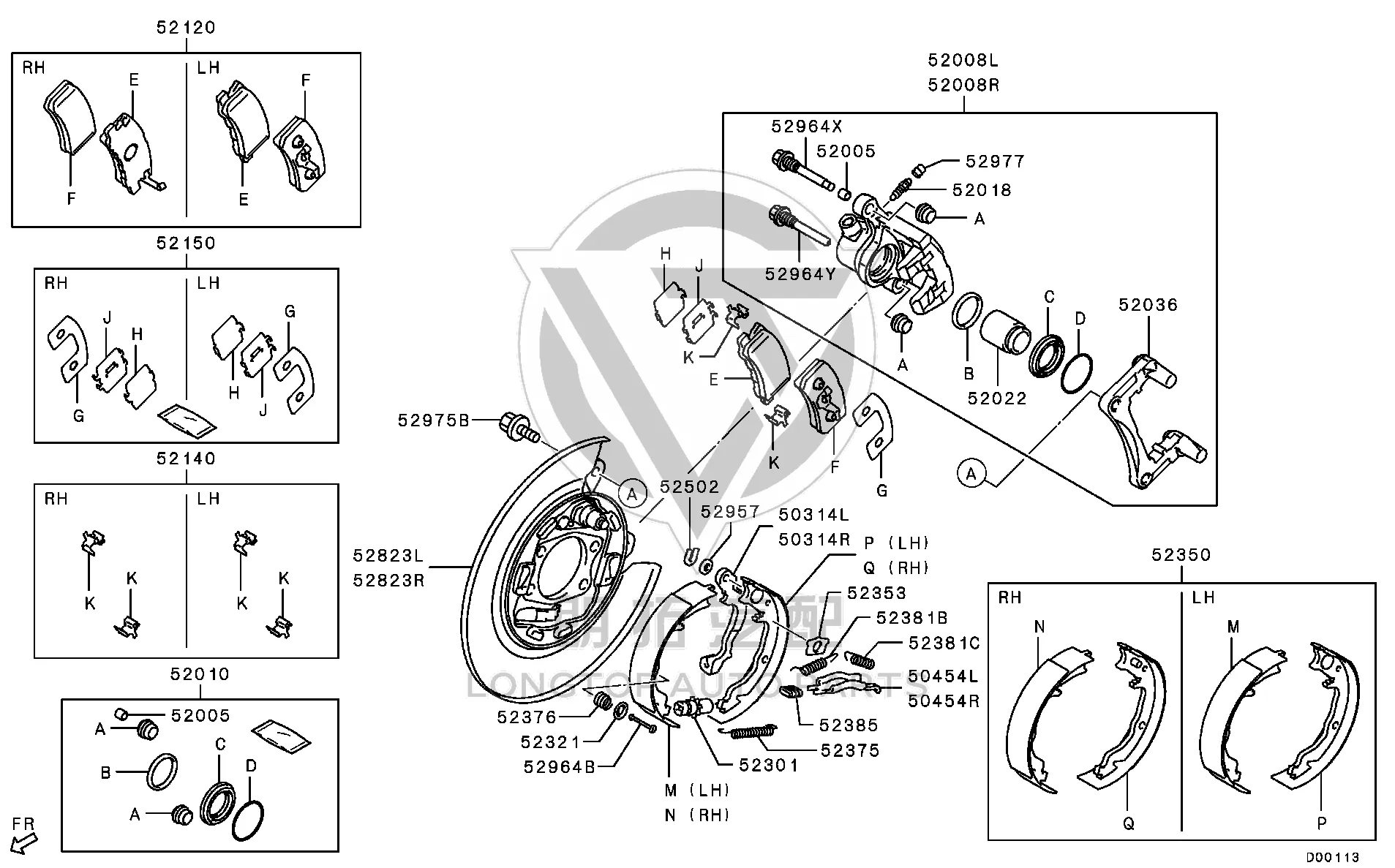 Rear Brake Pad Set 440A1-W010P 440A1W010P for Mitsubishi GA1W