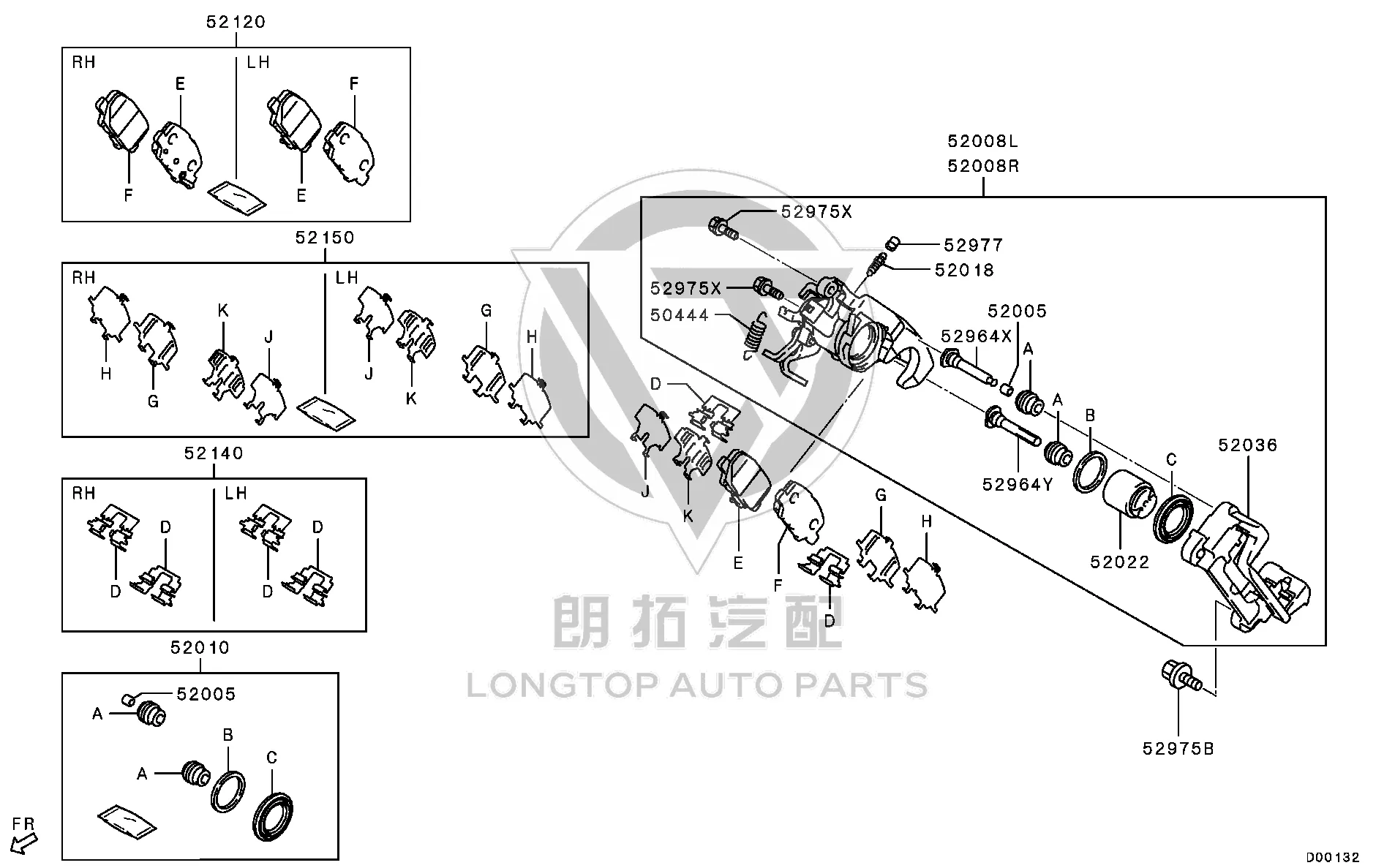 Rear Brake Pad Set 4605B-987 4605B987 for Mitsubishi GF3W