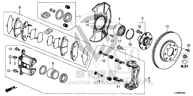 Front Brake Pad (Set) 45022-T5GH10 45022T5GH10 for Honda