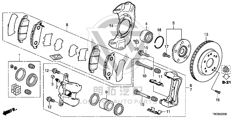 Front Brake Pad (Set) 45022-T6DH1 45022T6DH11 for Honda