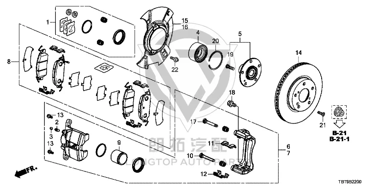 Front Brake Pad (Set) 45022-TETH0 45022TETH0 for Honda