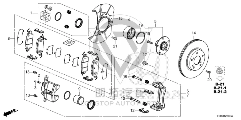 Front Brake Caliper (Left) 45019-TETH0 45019TETH0 for Honda