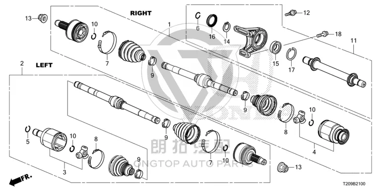 Front Half-Shaft (Right) 44305-T31-H50 44305T31H50 for Honda