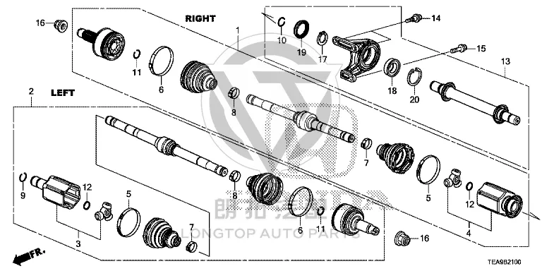 Front Half-Shaft (Right) 44305-TETH01 44305TETH01 for Honda