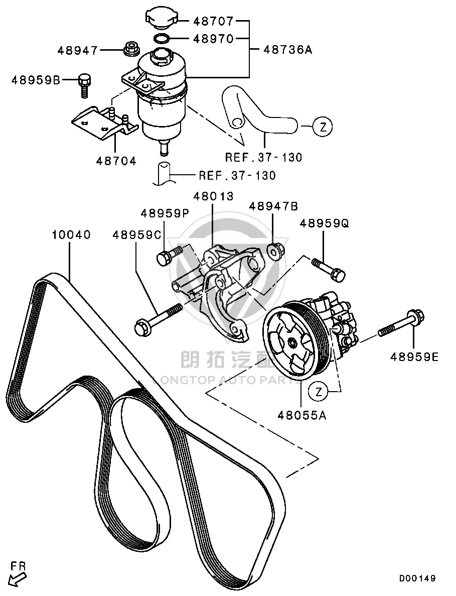 Power Steering Pump Belt 4451A-09500 4451A09500 for Mitsubishi V87W