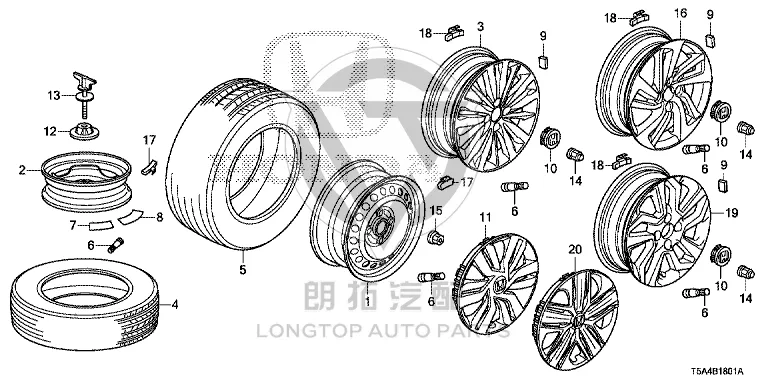 Hubcap 44733-T5BN0 44733T5BN01 for Honda