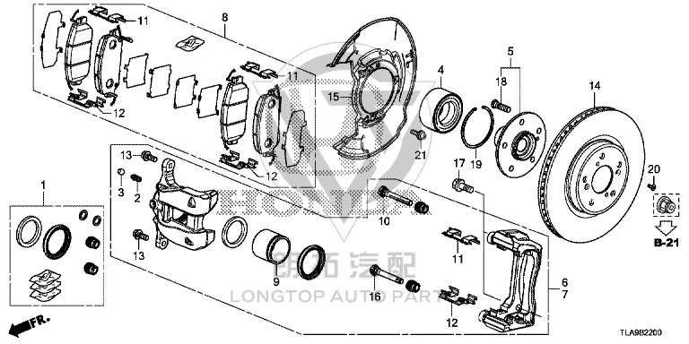 Front Brake Pad Set 45022-TLAH0 45022TLAH00 for Honda