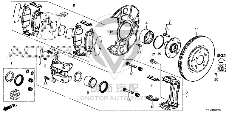 Front Brake Pad Set 45022-TRNH00 45022TRNH00 for Acura