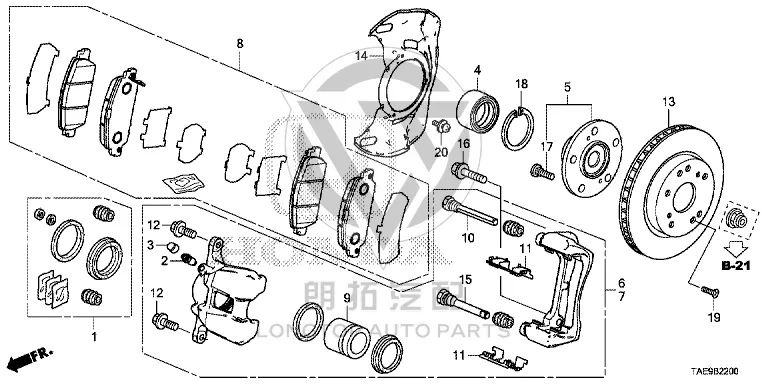 Front Brake Disc (Right) 45251-T2J-H01 45251T2JH01 for Honda