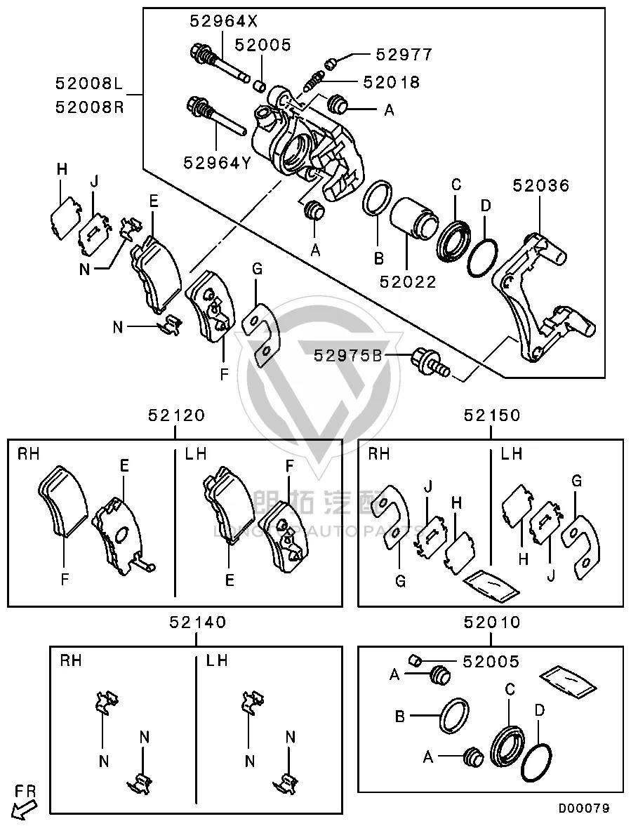 Rear Brake Pad Set 4605A-487 4605A487 for Mitsubishi CW4W