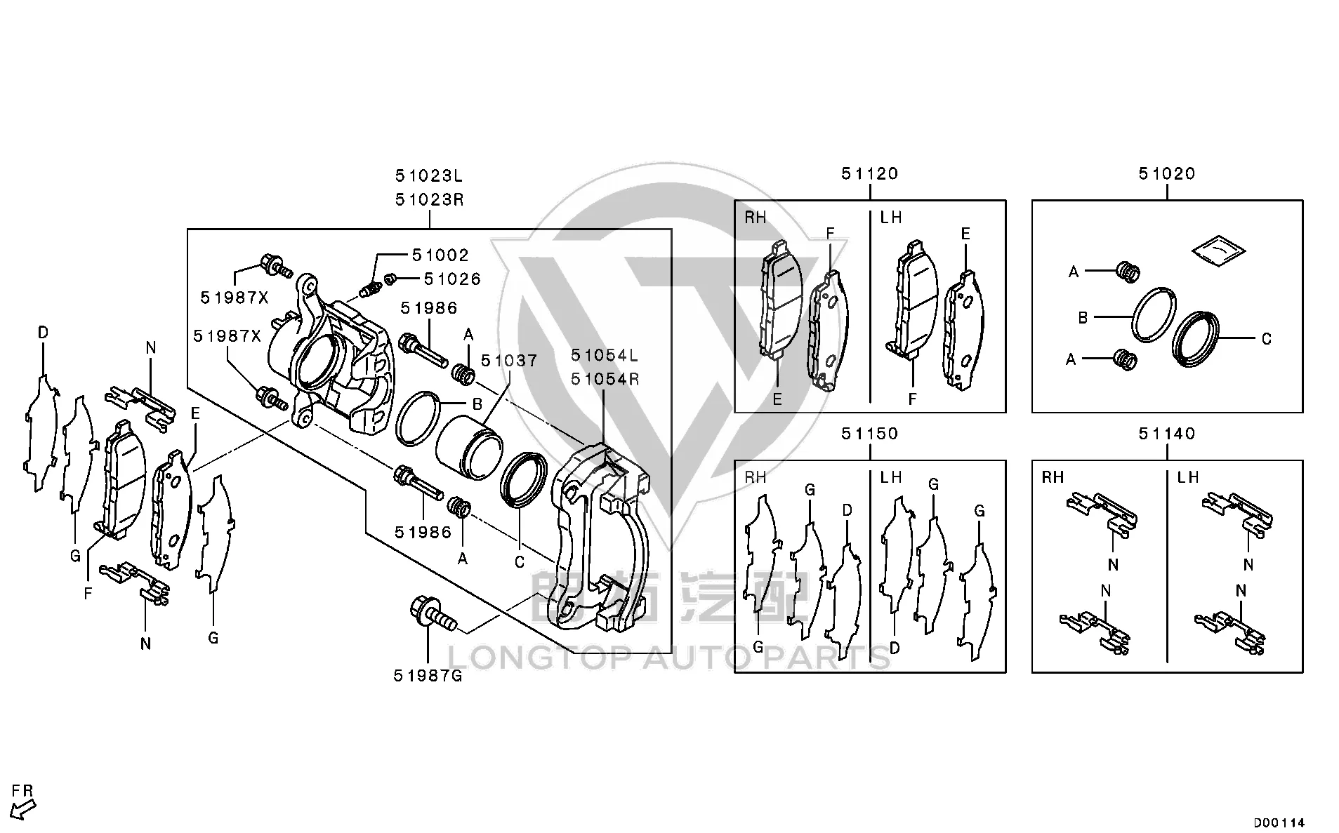 Front brake pad (set) 4605B-541 4605B541 for Mitsubishi KK1T