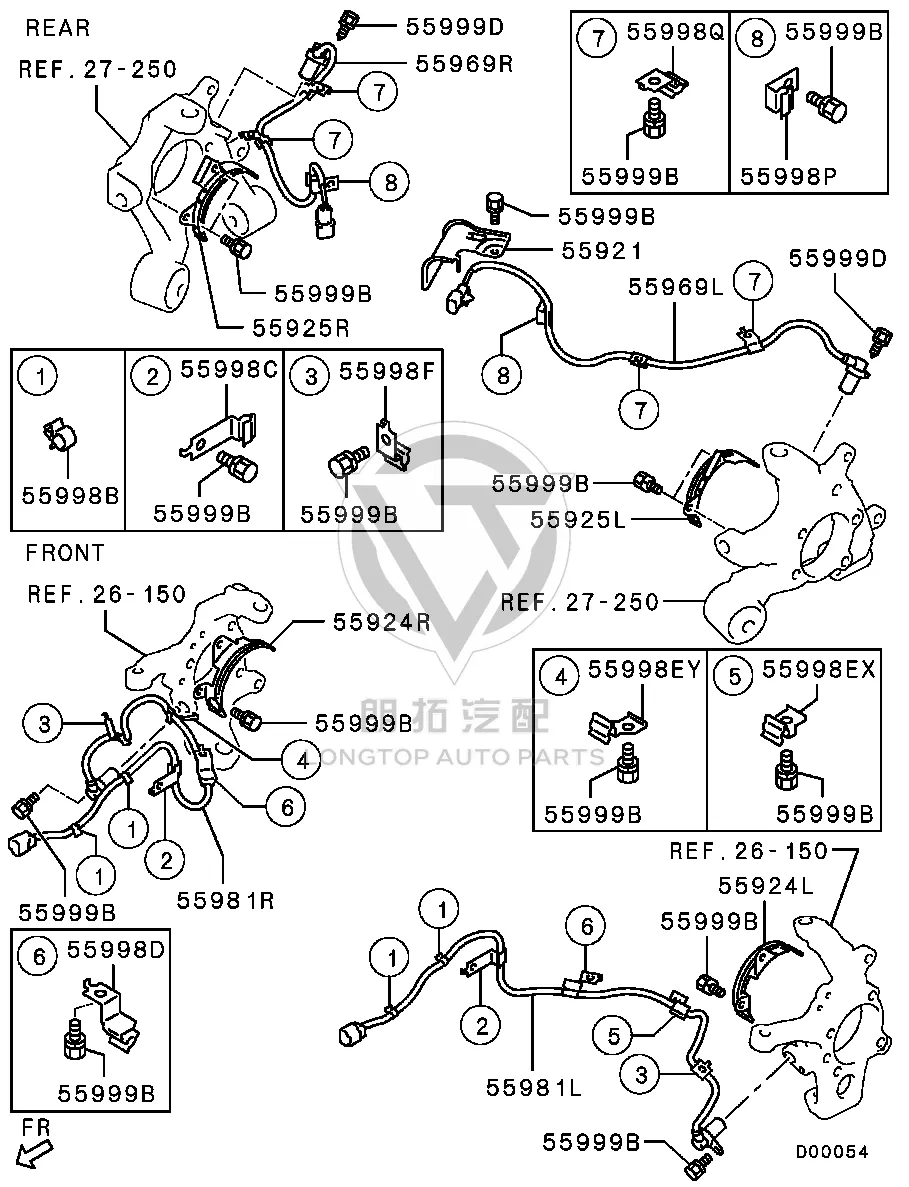 ABS Front Wheel Sensor (Left) 4670A-189 4670A189 for Mitsubishi V87W