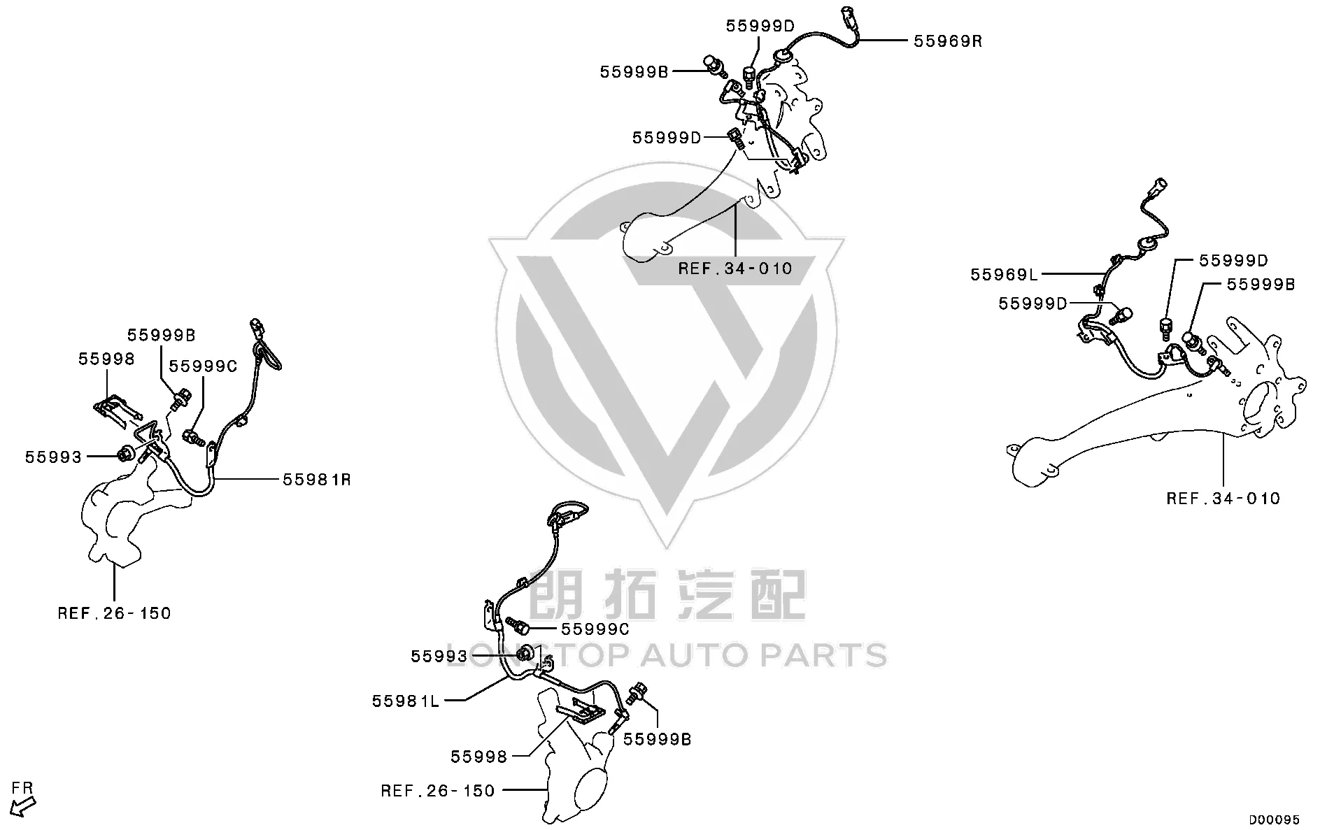 ABS Front Wheel Sensor (Left) 4670A-575 4670A575 for Mitsubishi CV2W