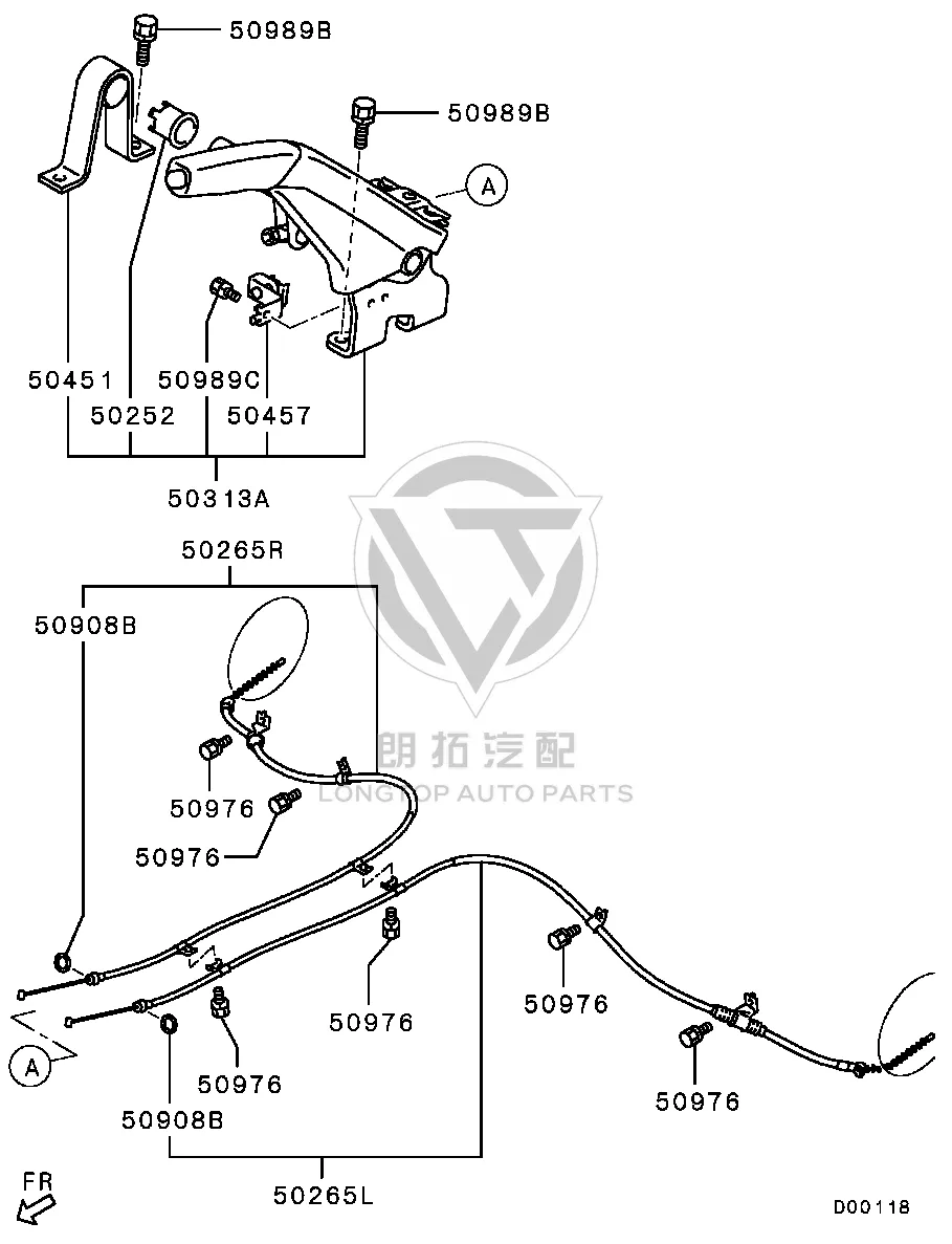 Parking Brake Cable (Rear Left) 4820A-087 4820A087 for Mitsubishi V97W