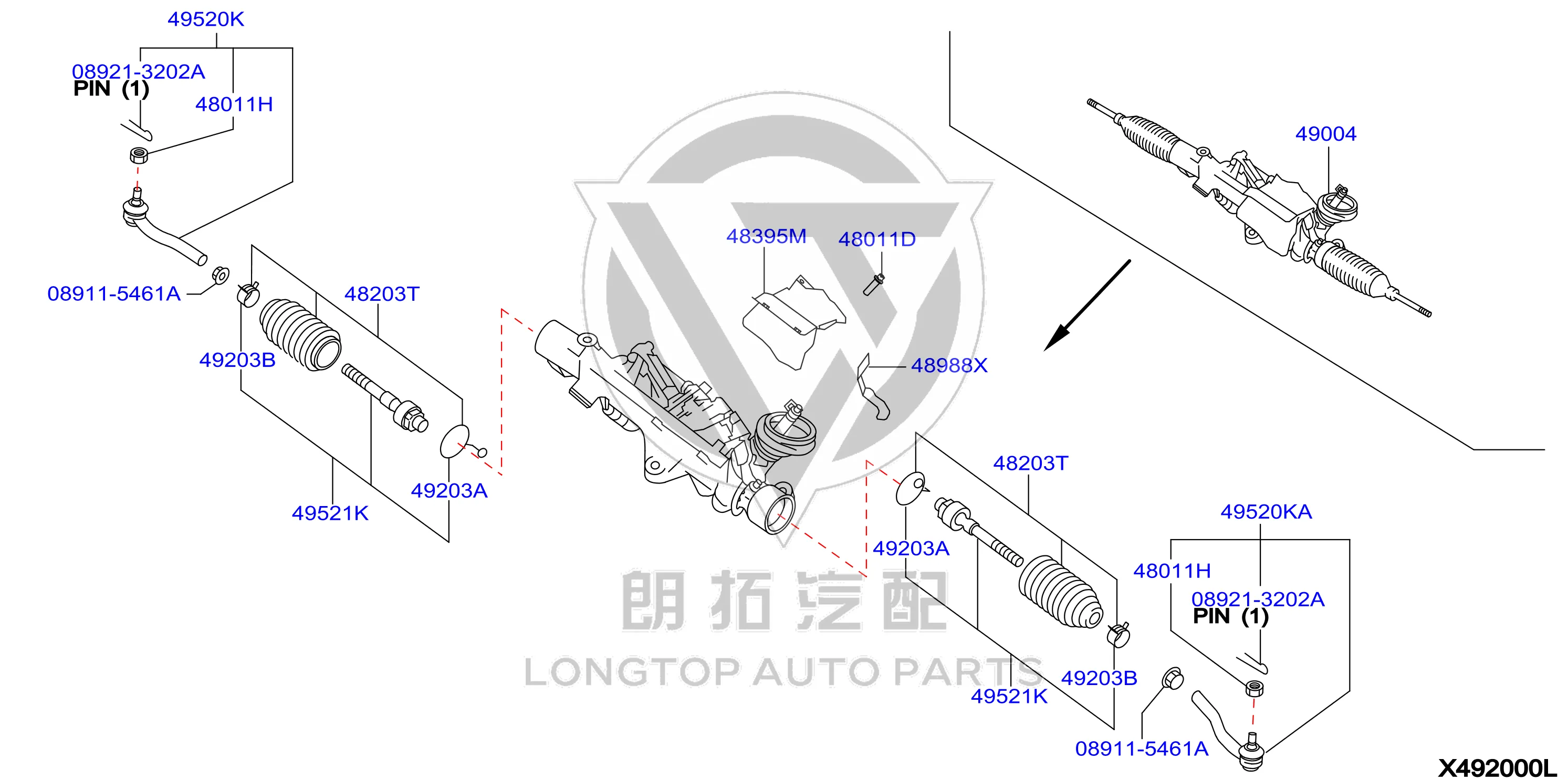 Steering Gear 49004-5NN0E 490045NN0E for Infiniti