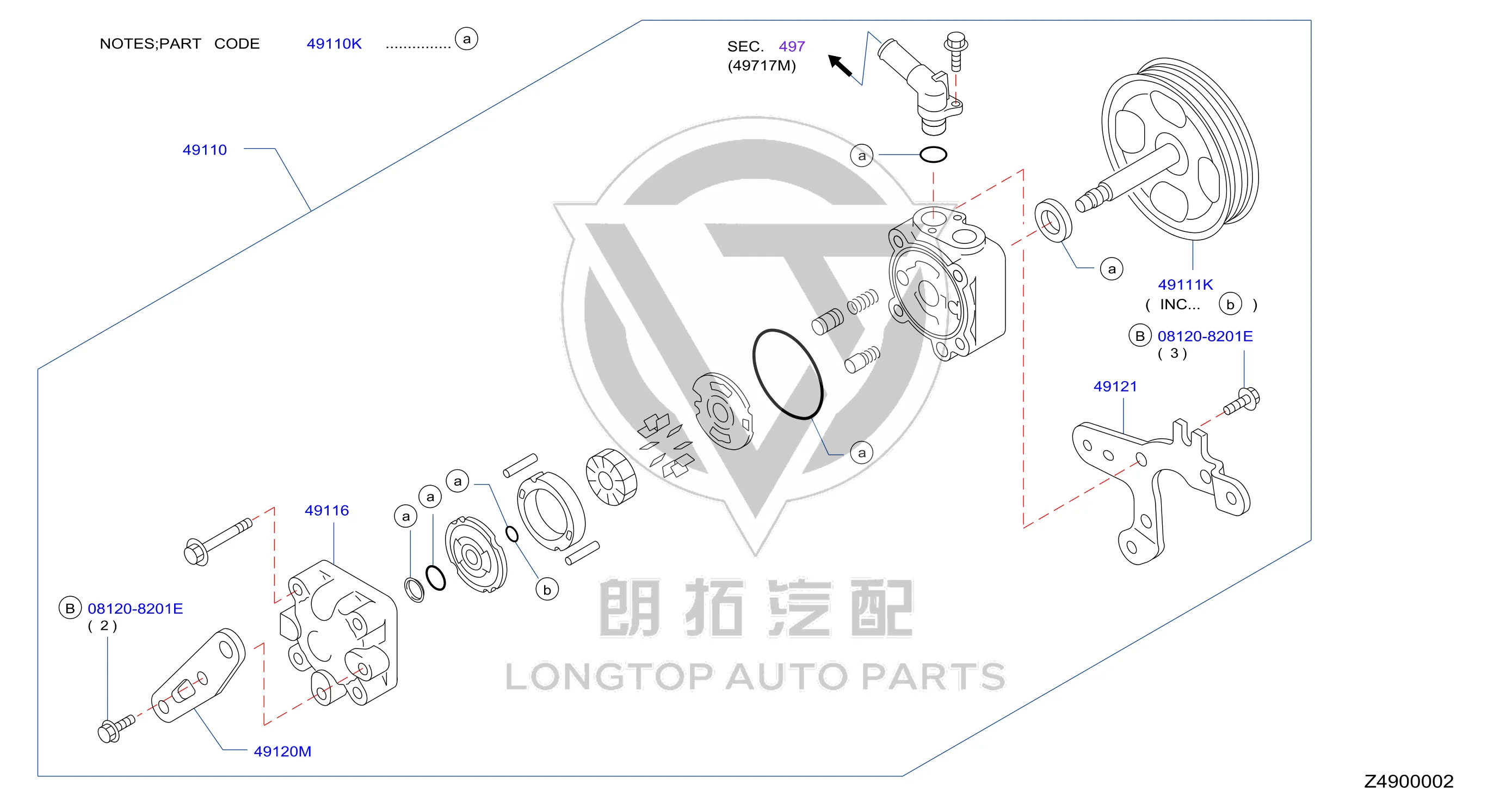 Power Steering Pump 49110-JN10B 49110JN10B for Nissan