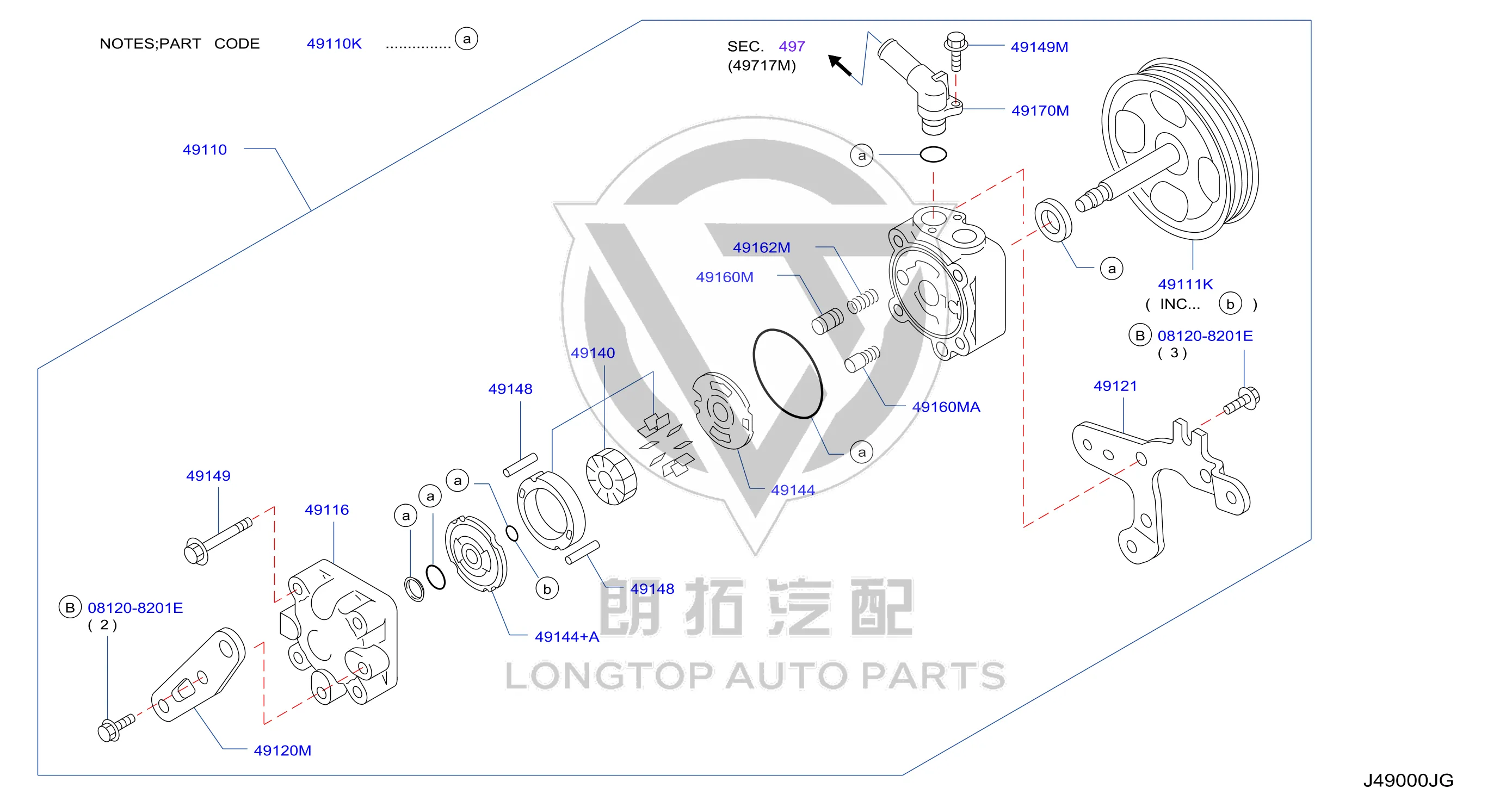 Power Steering Pump 49110-JN30A 49110JN30A for Nissan