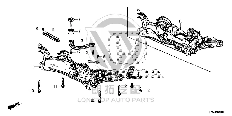 Subframe 50200-T7J-013 50200T7J013 for Honda