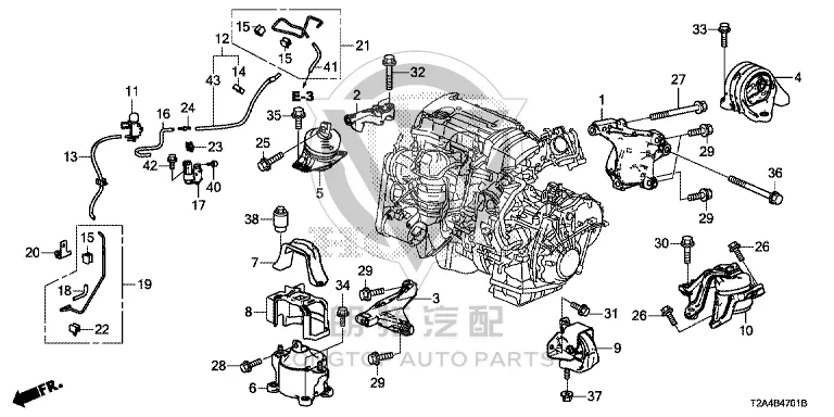 Transmission Foot Adhesive (Upper) 50870-T2F-A02 50870T2FA02 for Honda