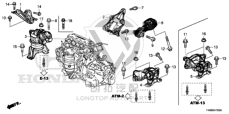 Engine Mount Right 50820-T4NH0 50820T4NH0 for Honda