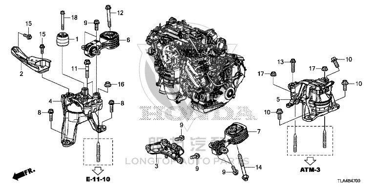 Engine Mount (Left) 50850-TLY-H01 50850TLYH01 for Honda