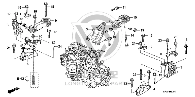 Engine Mount (Rear) 50890-SNA-A82 50890SNAA82 for Honda Ciimo