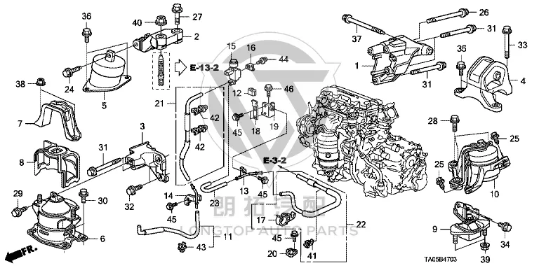 Transmission Mount Lower 50850-TA2-H03 50850TA2H03 for Honda