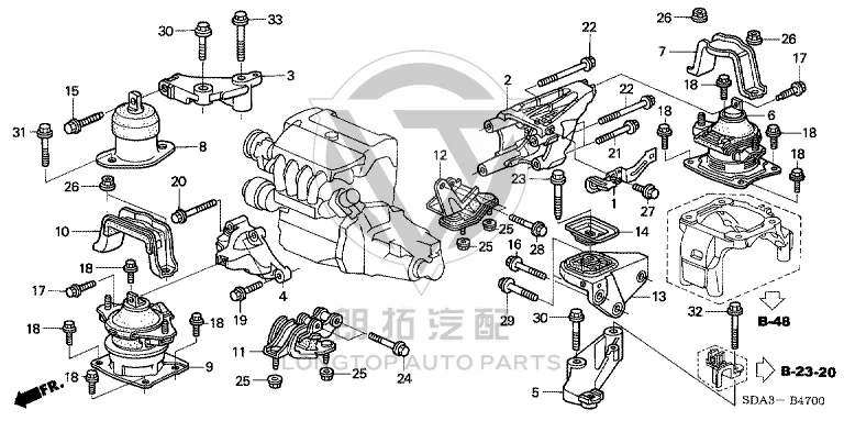 Transmission Mount Upper Left 50870-SDAA02 50870SDAA02 for Honda
