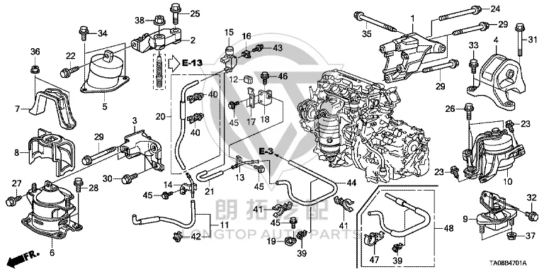Transmission Foot Adhesive (Upper) 50870-TA2H0 50870TA2H03 for Honda