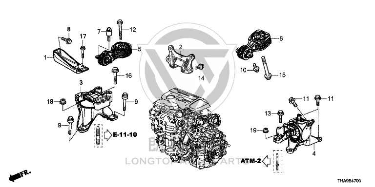 Engine Mount (Rear) 50890-THBH01 50890THBH01 for Honda