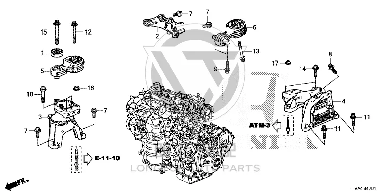 Engine Mount (Rear) 50890-TVAA11 50890TVAA11 for Honda