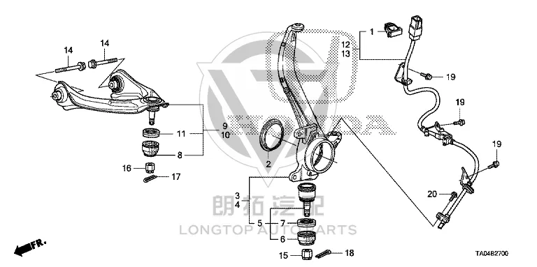 ABS Front Wheel Sensor (Right) 57450-TA0-H01 57450TA0H01 for Honda