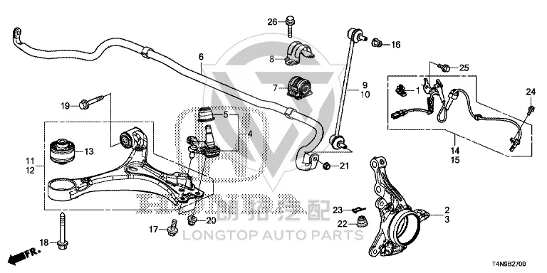 Front Steering Knuckle (Right) 51211-T4NH0 51211T4NH0 for Honda