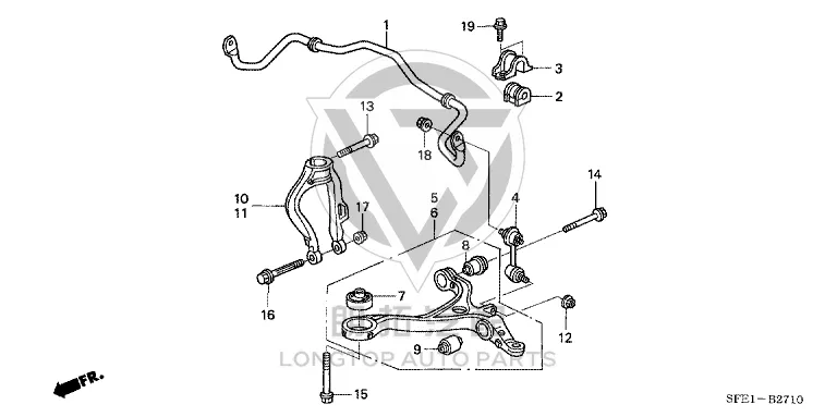 Front Lower Control Arm (Right) 51350-SFE-000 51350SFE000 for Honda
