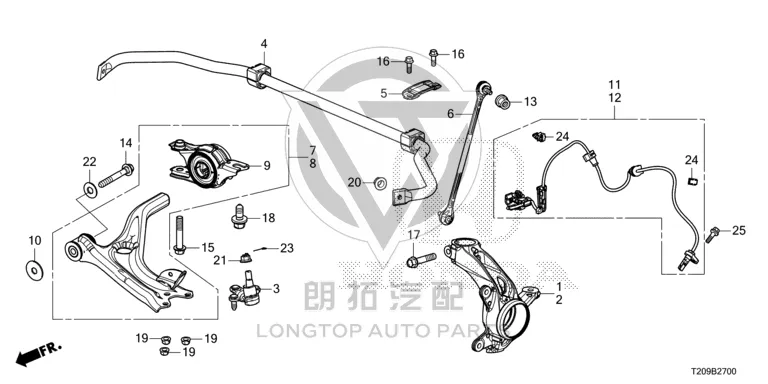 ABS Front Wheel Sensor 57455-TETH01 57455TETH01 for Honda