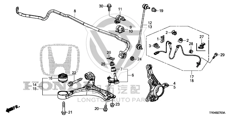 Front Steering Knuckle Left 51216-TR0A0 51216TR0A0 for Honda