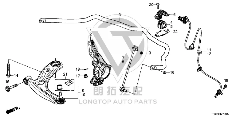 Front Lower Control Arm (Left) 51360-TBTH00 51360TBTH00 for Honda