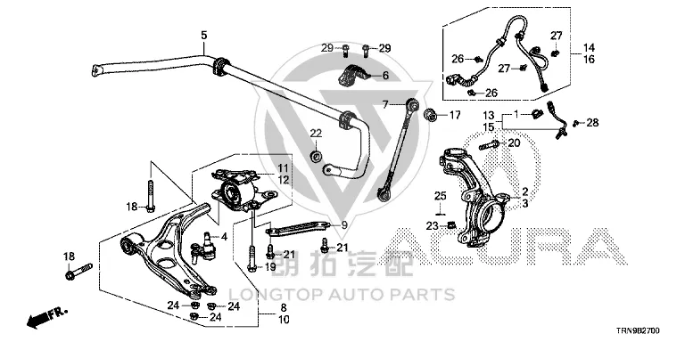 Front Lower Control Arm (Left) 51360-TRNH0 51360TRNH0 for Acura