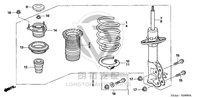 Front Shock Absorber Dust Cover 51403-SNA-903 51403SNA903 for Honda Civic