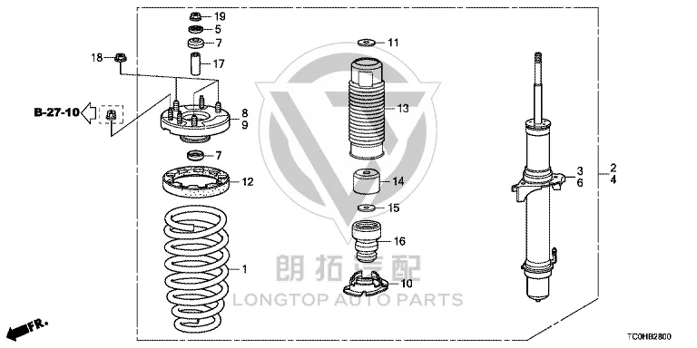 Front Shock Absorber Assembly (Right) 51610-TB0H5 51610TB0H53 for Honda