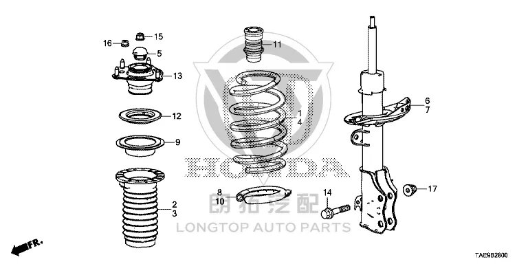 Front Shock Absorber Core (Left) 51621-T6AN01 51621T6AN01 for Honda