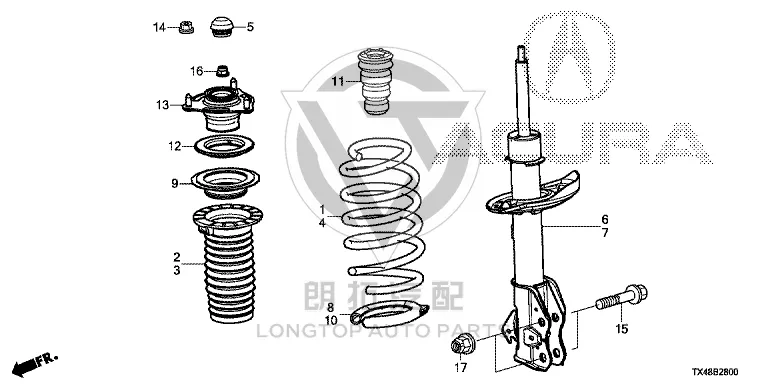 Front Shock Absorber Buffer Block 51722-TX4A0 51722TX4A02 for Acura
